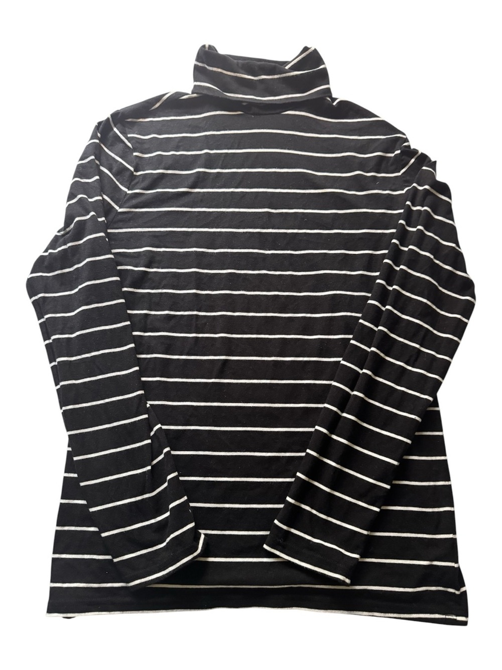 Gap Women’ Striped Black & White Long Sleeve Turtleneck Top Sz L